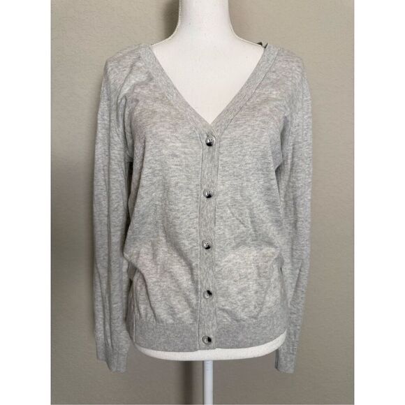 NEW cABi Gray Cardigan Zip Back Button Front Sweater XS - Picture 1 of 8